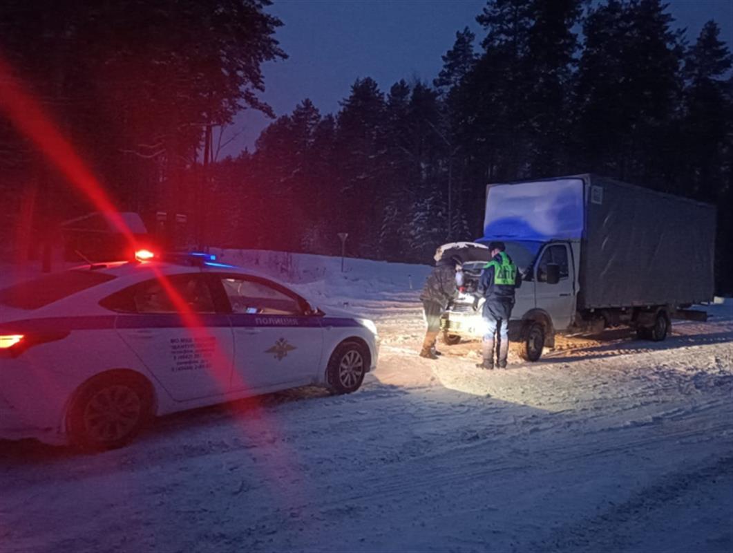 Костромские автоинспекторы помогли водителю сломавшейся на трассе «Газели» 