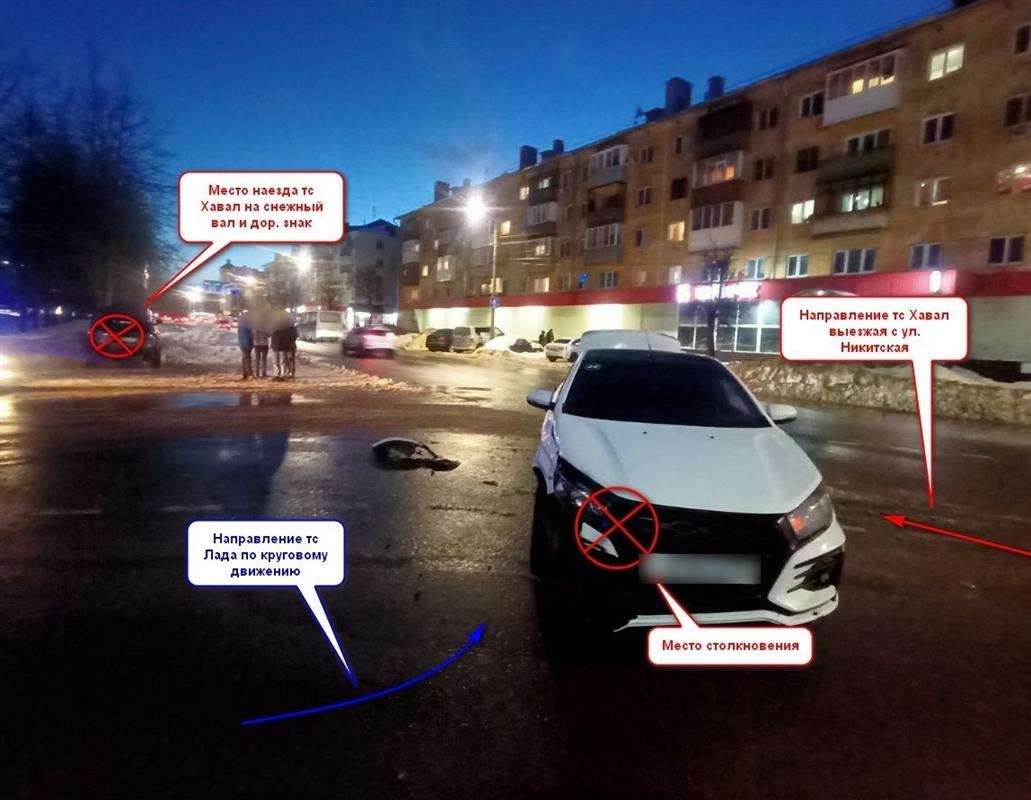 Столкновение автомобилей - одно из самых распространенных видов ДТП в Костроме
