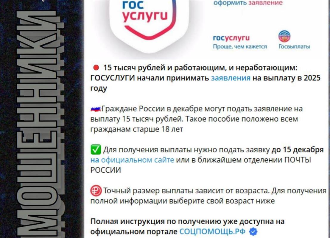 Мошенники обманывают костромичей, обещая «срочные декабрьские выплаты» 