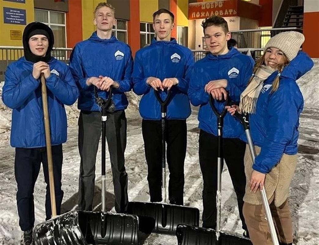 Молодёжь из «Снежного десанта РСО» помогает пожилым костромичам 