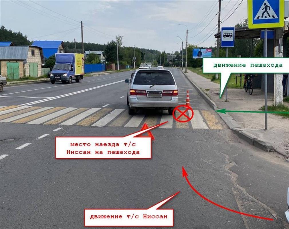 Водитель иномарки сбила женщину на пешеходном переходе в Костроме