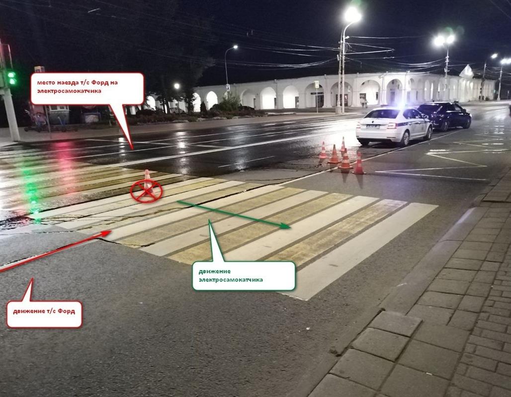 В центре Костромы водитель иномарки сбил на переходе 14-летнего подростка