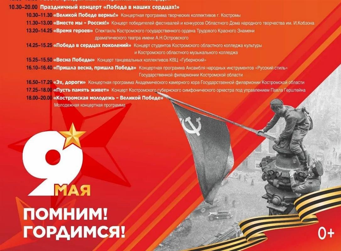 Стало известно, как в Костроме будет проходить празднование Дня Победы 