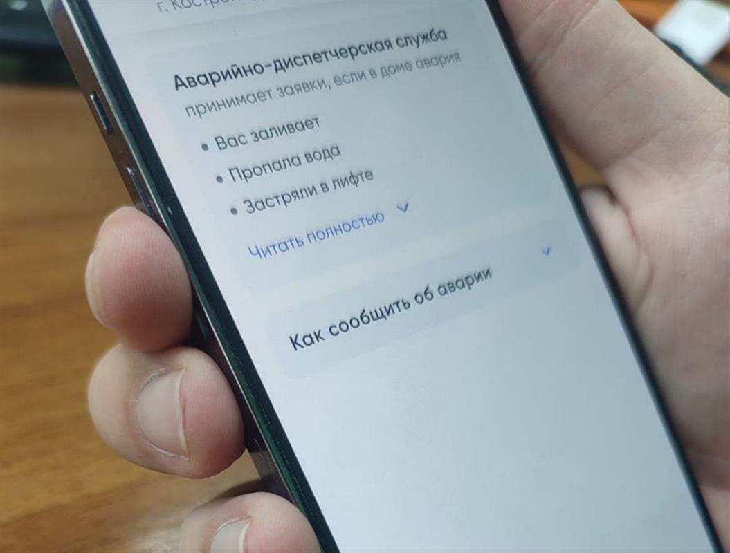 Костромичи могут быстро вызвать «аварийку» через приложение «Госуслуги Дом»