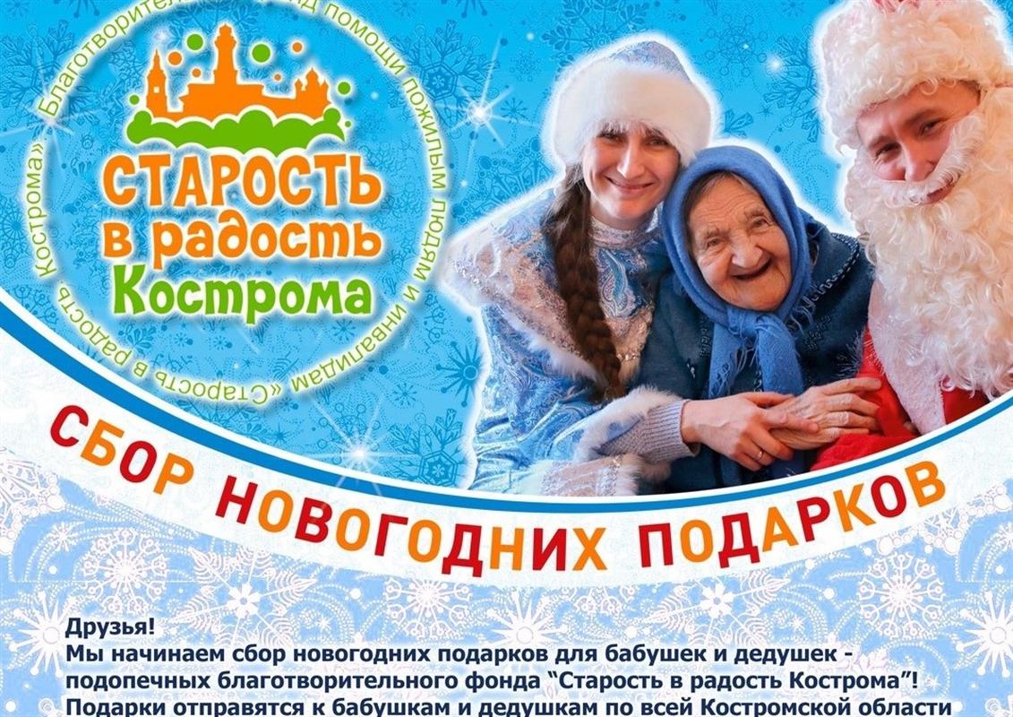 Костромичи могут помочь в сборе новогодних подарков для одиноких бабушек и дедушек