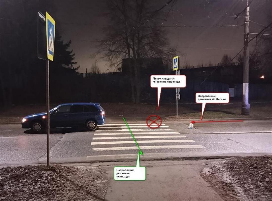 Иномарка сбила 73-летнюю женщину на пешеходном переходе в Костроме