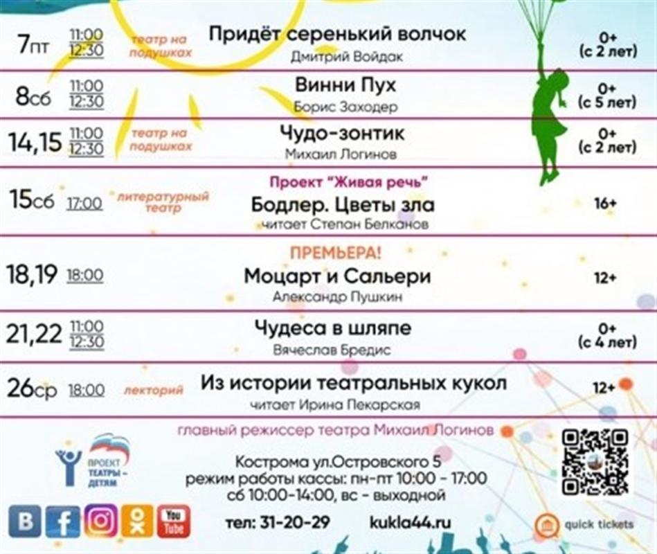 Костромской областной театр кукол открывает сезон