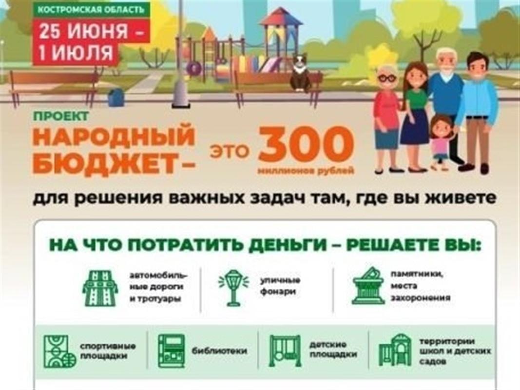 В Костромской области запущен специальный проект «Народный бюджет».