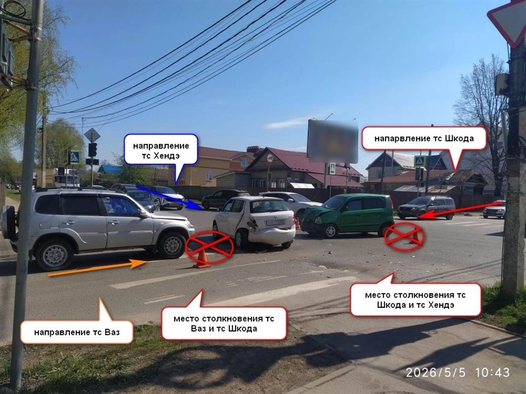 Женщина пострадала в двойном ДТП на улице Галичской в Костроме