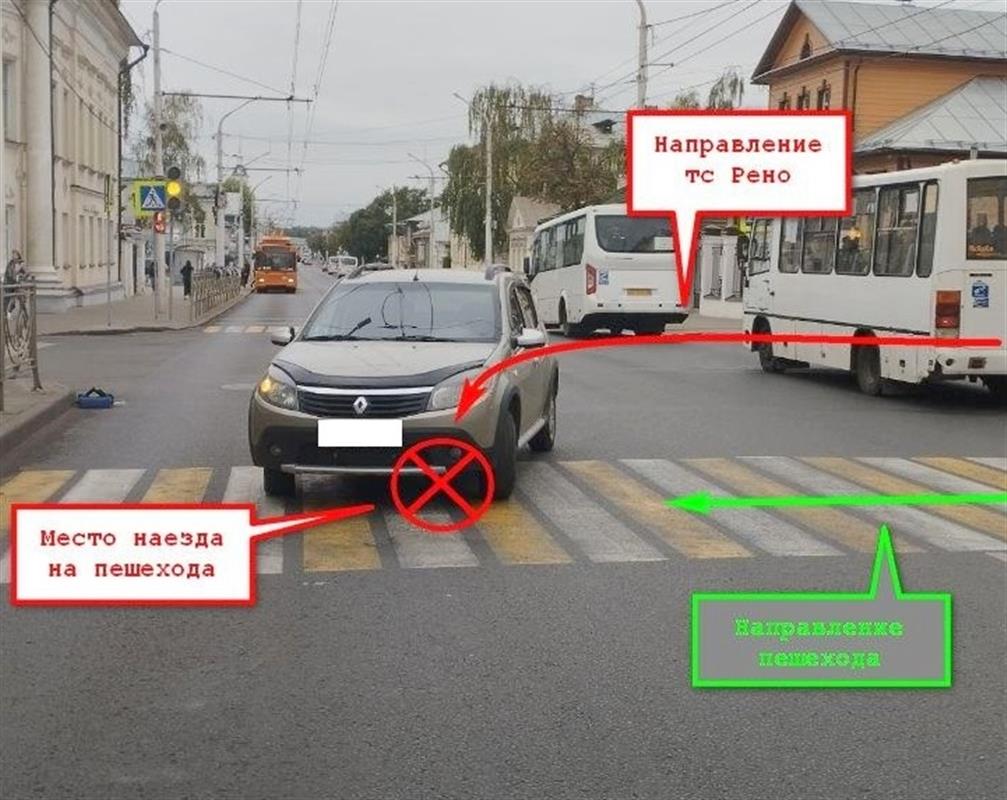 В Костроме 61-летний водитель иномарки сбил на переходе пешехода