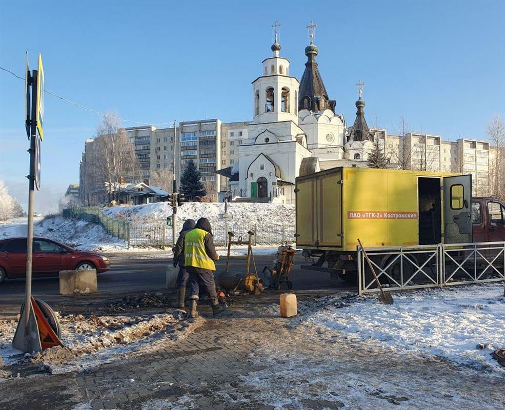 К устранению аварий на тепловых сетях в Костроме привлекают бригады из Ярославля