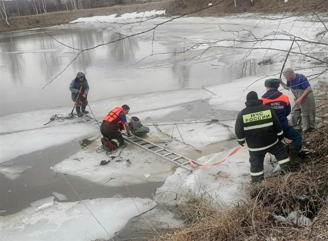 В Костромской области сотрудники МЧС спасли дрейфующего на льдине рыбака 